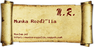 Munka Rozália névjegykártya